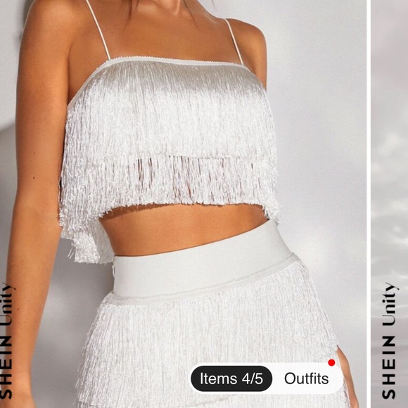 Fringe trim Cami top and Skirt - Picture 4 of 5